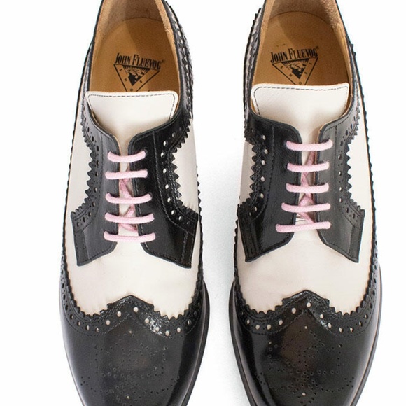 John Fleuvog SOLE TALK DR. GUNTER BROGUED LACE-UP HEELS size 8.5, Like NEW - Picture 13 of 15